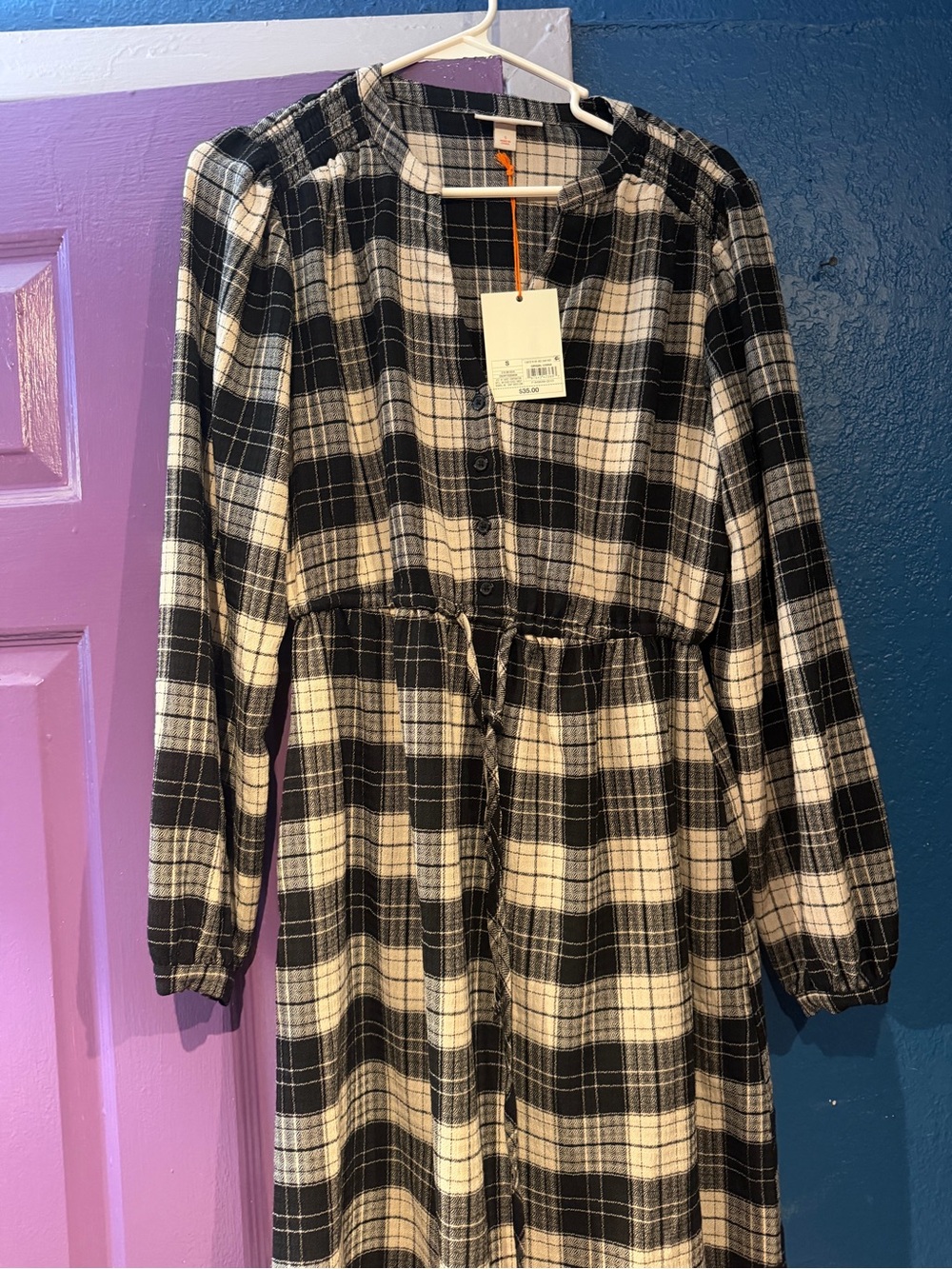 plaid long-sleeve dress by Knox Rose